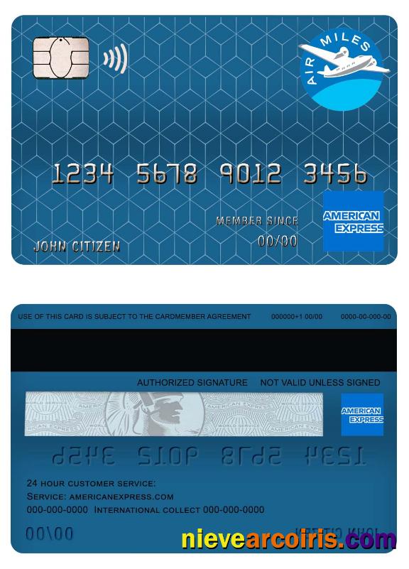 Canada american express air miles credit card